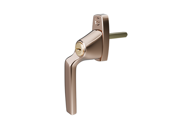 AH804 raamkruk Polished Copper Unlacquered linkshandig